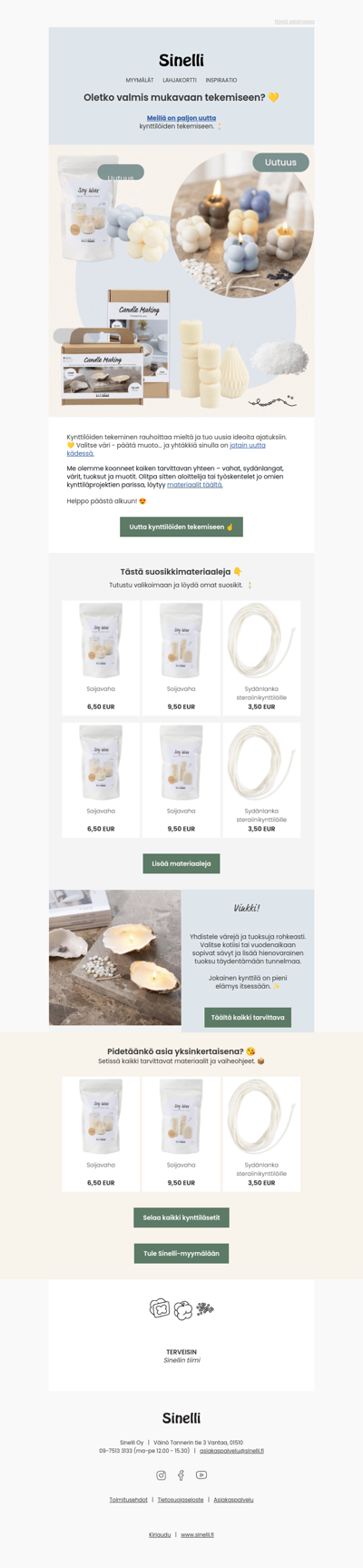 Uudet materiaalit ja setit ovat saapuneet! 🌟