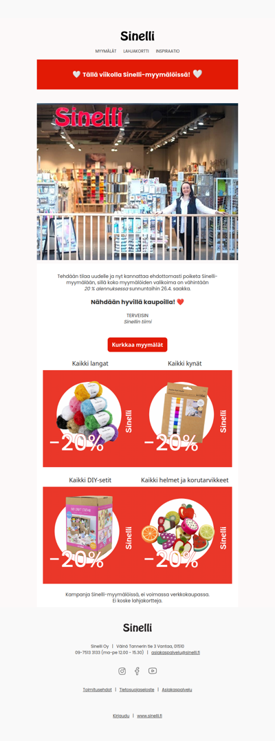Tällä viikolla Sinelli-myymälöissä? 🩷
