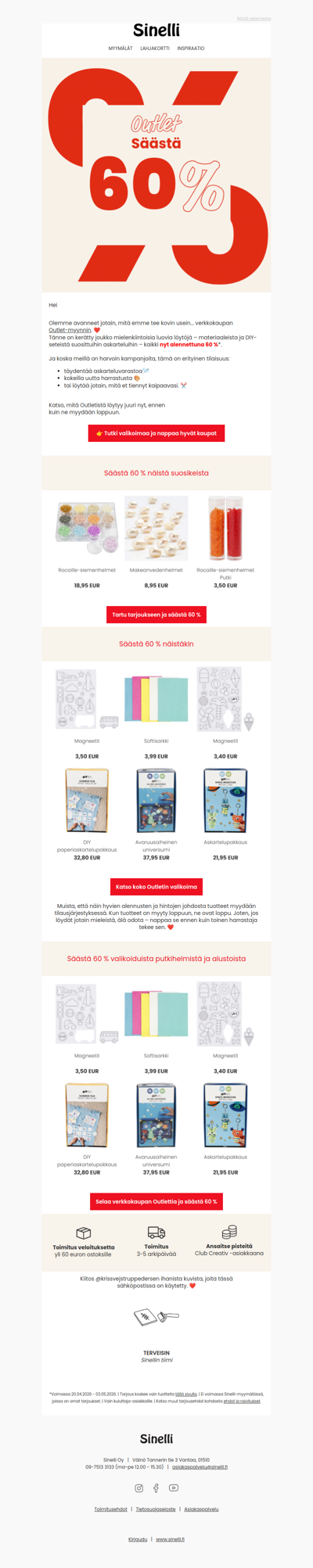 Outlet, jota et halua missata 🛍️