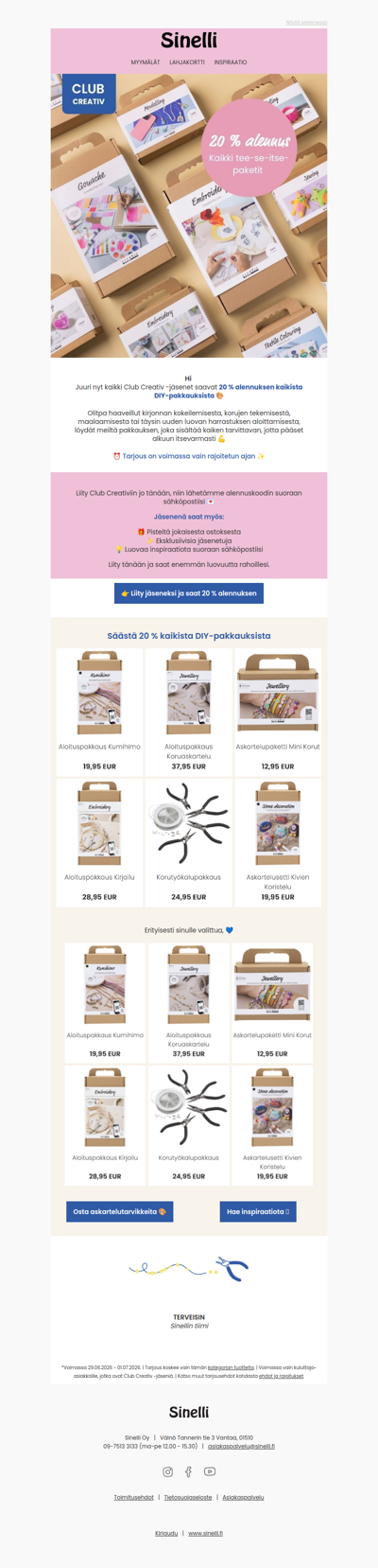 Säästä 20 % kaikista DIY-pakkauksista ✨