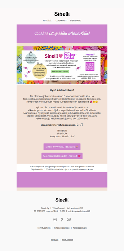 Tule Suomen Kädentaidot -messujen ennakkotunnelmointiin! 😍
