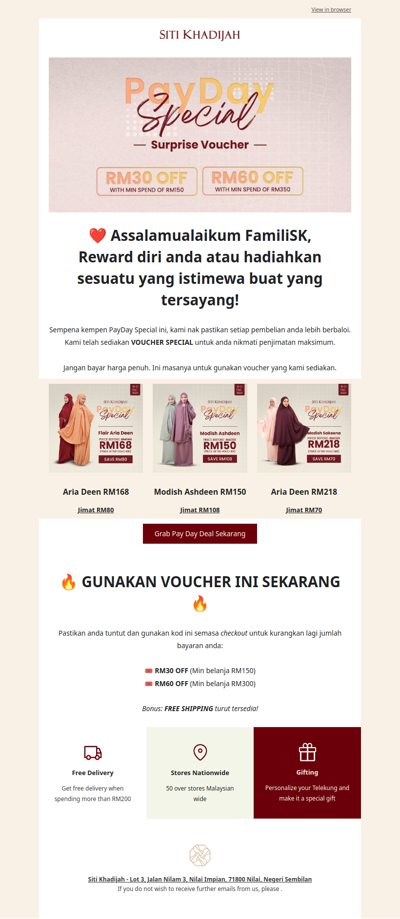 💌 Voucher Istimewa! Extra Diskaun untuk Modish Ashdeen (Jimat RM108)