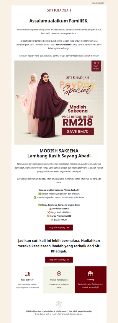 Hadiah Terindah: Raikan Cuti Ini Bersama Yang Tersayang (Jimat RM70)