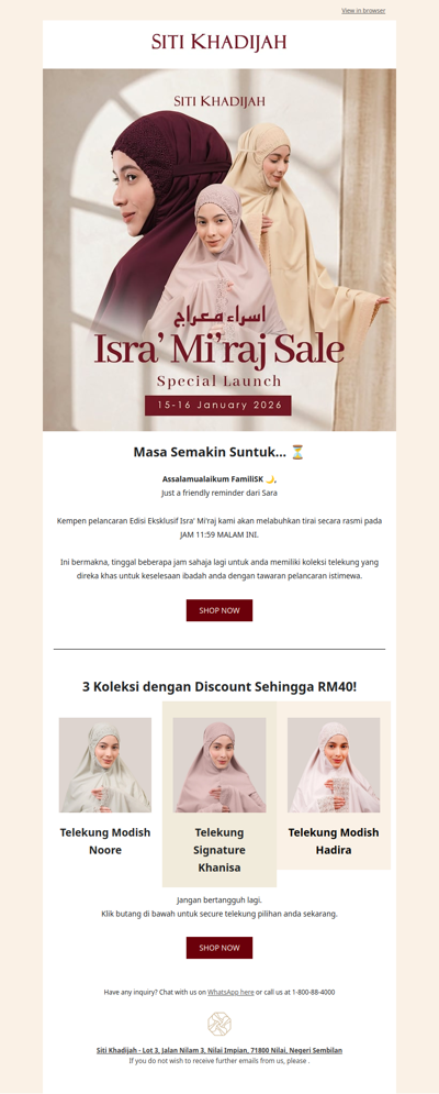 ⏳ LAST CALL: Offer Isra' Mi'raj Tamat 11:59 Malam Ini!