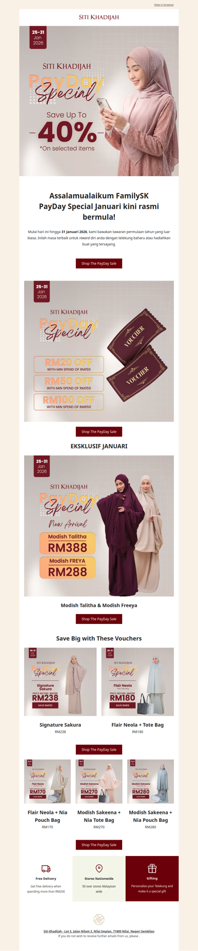 🚀 PayDay Jan Dah Mula! Jimat 40% + Free Gift Beg Eksklusif!