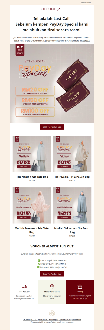 ⏳ Ini adalah hari terakhir! PayDay Deals Hampir Tamat.