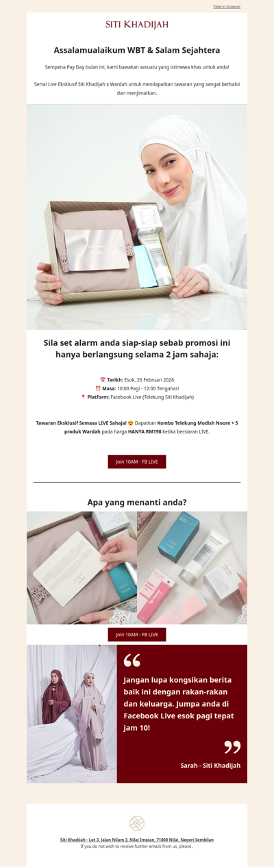 10AM! Live Eksklusif Pay Day SK x Wardah Esok! ✨