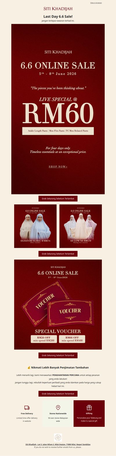 Last chance for our 6.6 sale: Hurry up and save!