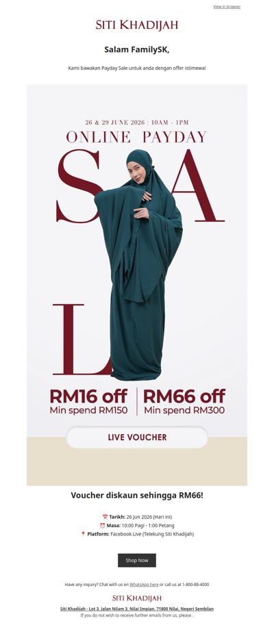 🎁 Payday Sale: Live vouchers just for you!