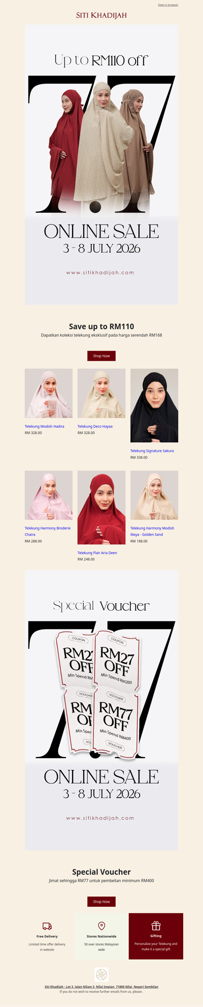 🎉 7.7 Sale: Treat yourself with up to RM110 off!