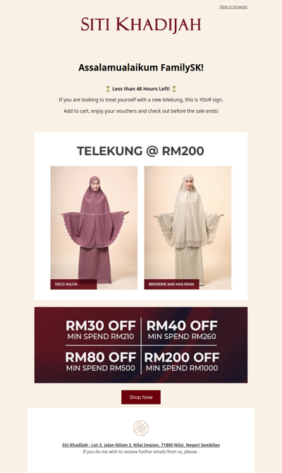 🎉 Celebrate payday: Enjoy our RM200 telekung + vouchers!