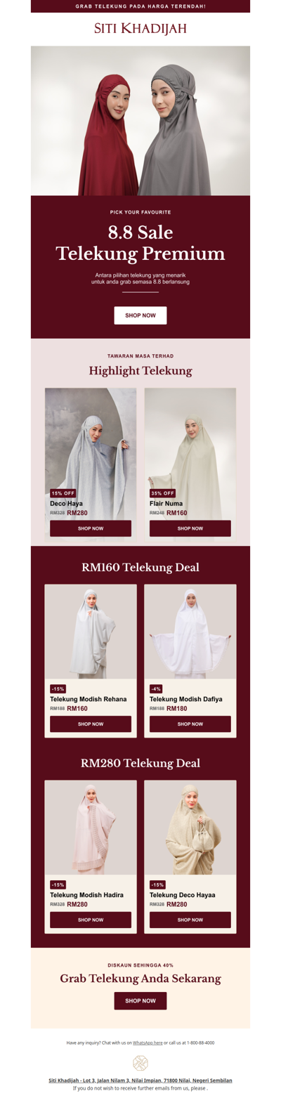 ✨ Discover our exclusive 8.8 sales on premium telekung!