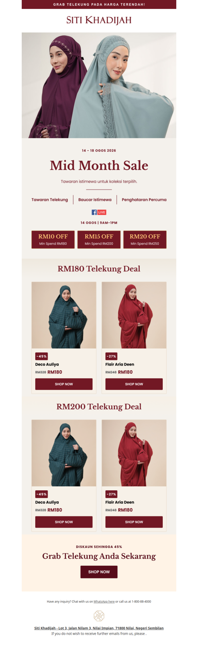 🌙 Mid month special: Grab your favorite telekung now!