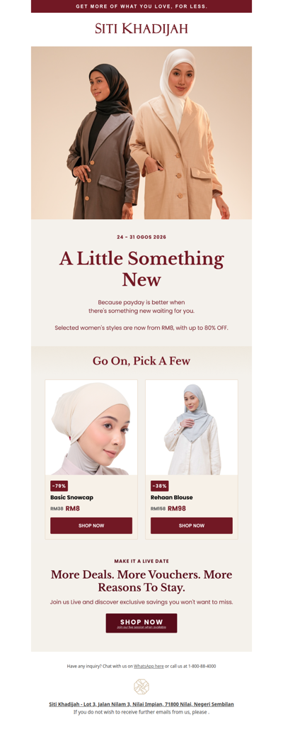 🎉 It's payday! Enjoy special clearance on our telekung