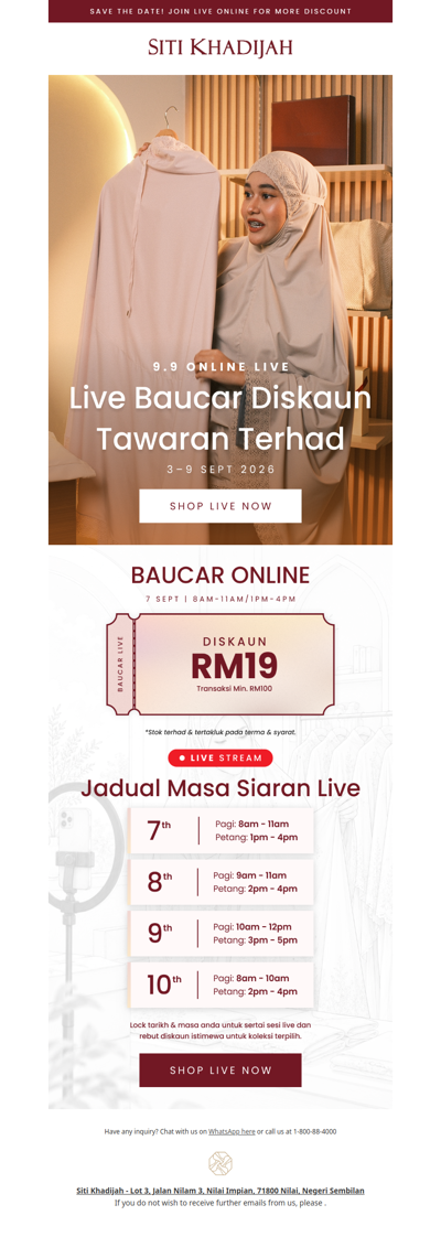 🌟 Don't miss our special 9.9 online live offers!