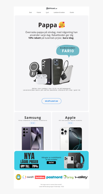 Fira fars dag med 10 % rabatt 🥰