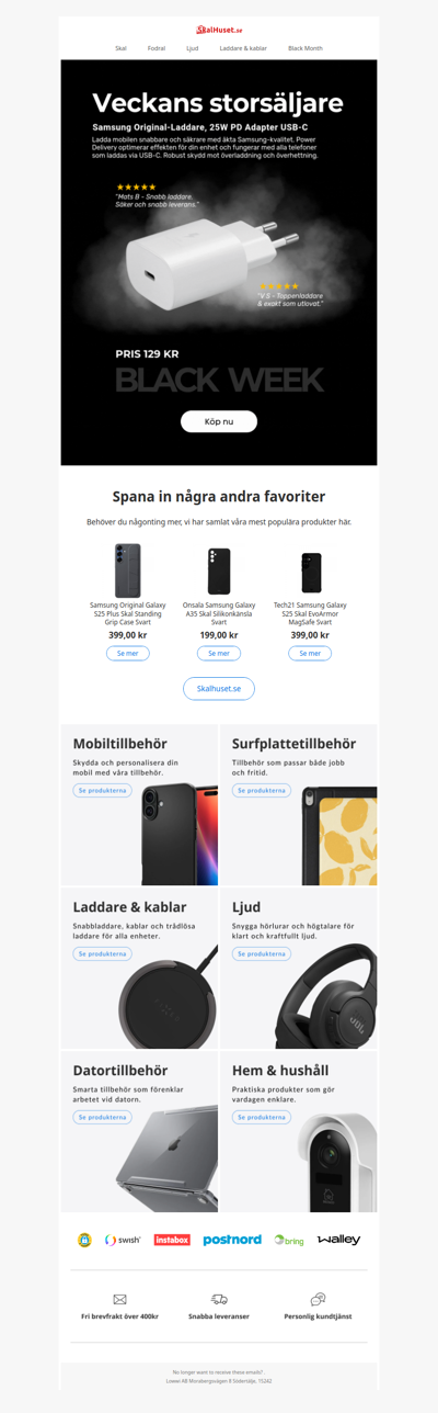 Snabbladdare för endast 129 kr! 🔥
