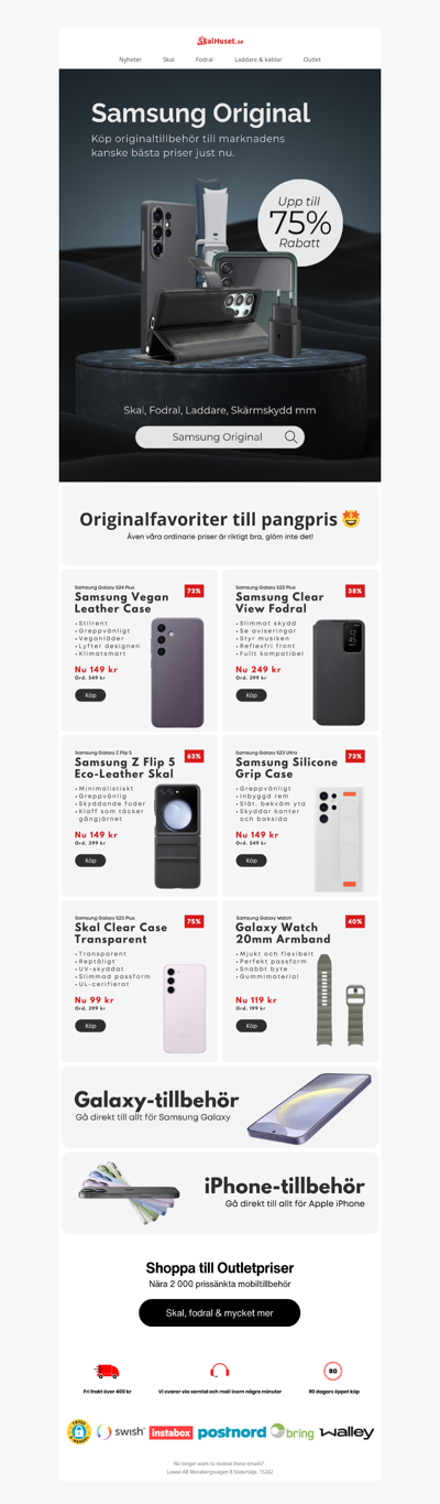 Upp till 75% på Samsung Original 🤩