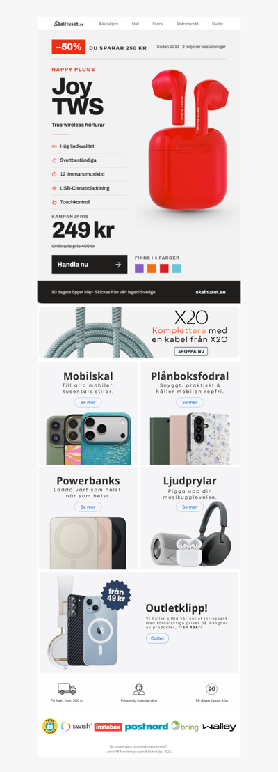 Spara 50% på Happy Plugs! 🤩