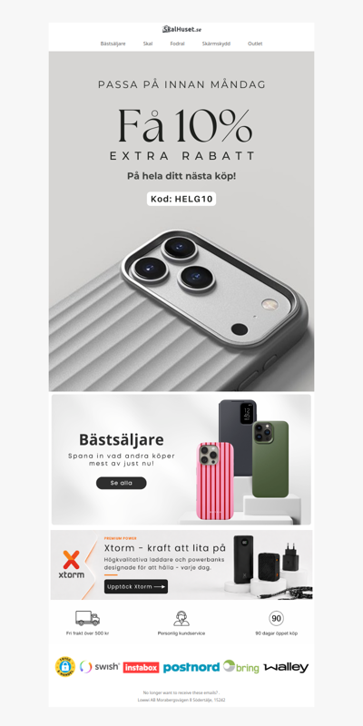 10% extra rabatt hela helgen! 🤩