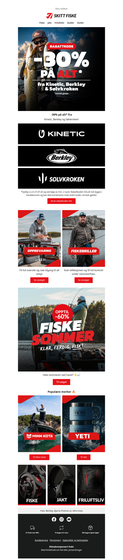 🚨 -30% på Kinetic, Berkley og Sølvkroken!