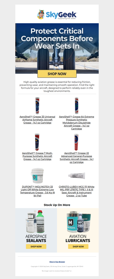 Stock Up on Aviation Grease