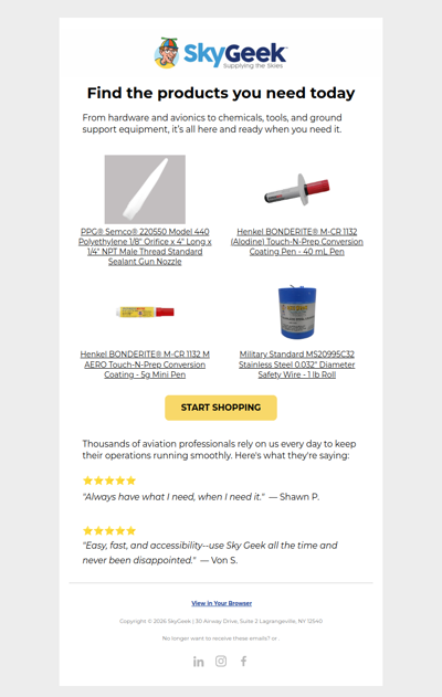 Find the products you need today.