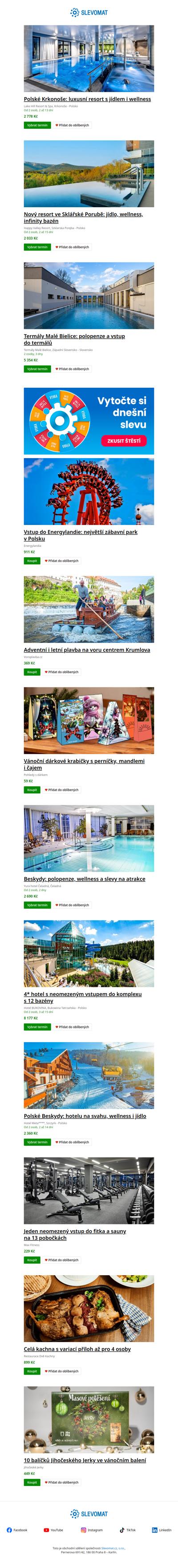 Nejlepší nabídky minulého týdne ★ Pobyt v luxusním resortu v polských Krkonoších: jídlo a wellness i venkovní vyhřívaný bazén