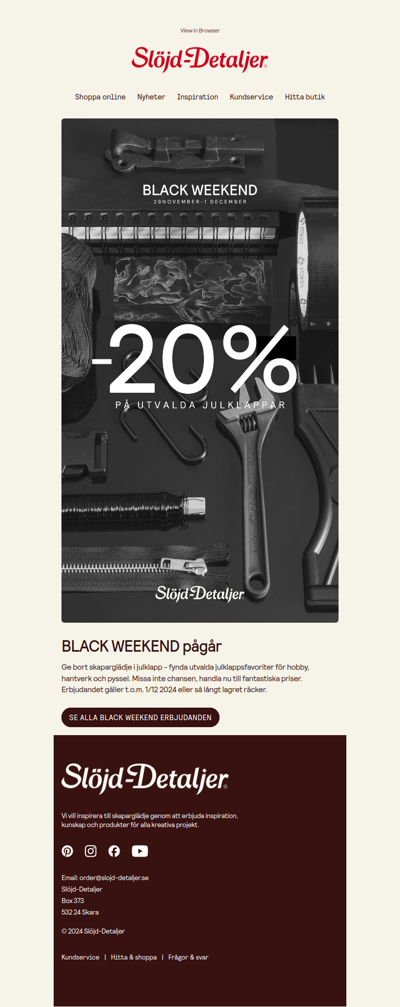 20% rabatt på utvalda julklappar - Fynda under Black Weekend 🖤