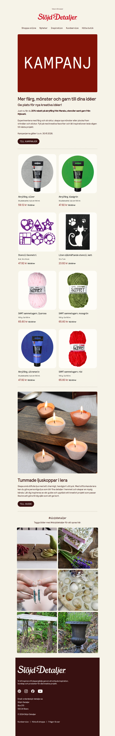 Du har väl inte missat? 20% på färg, stenciler & garn 🎨🧶