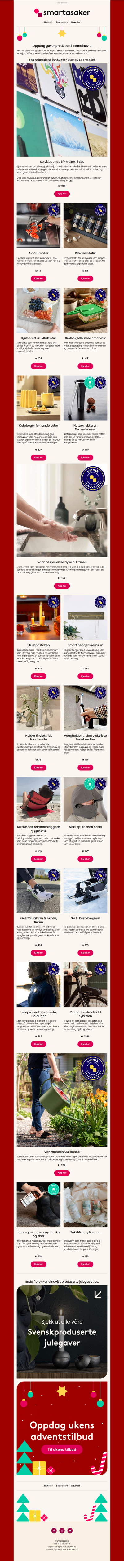 Skandinavisk produserte julegaver fra lokale innovatører 🎁