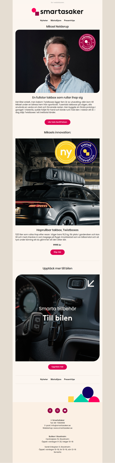 Takboxen som rullas ihop efter resan 🚗