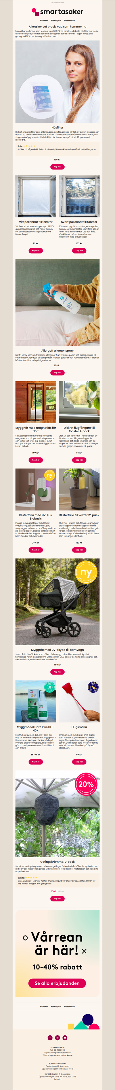 Håll pollen och småkryp utanför