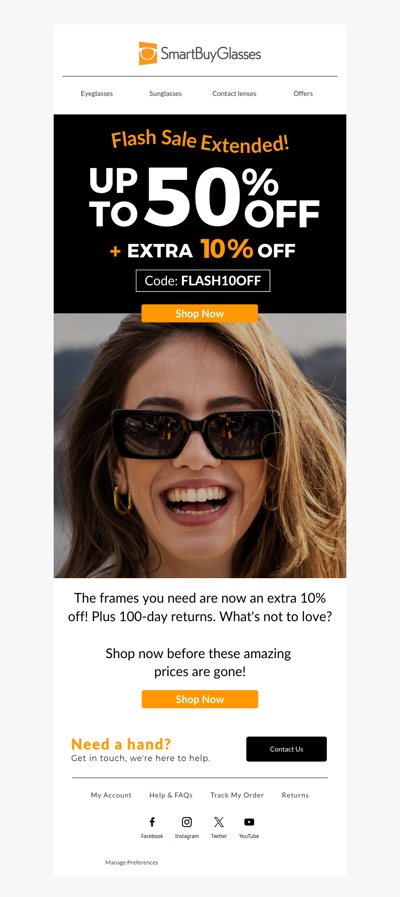 You're getting an *extra* 10% off