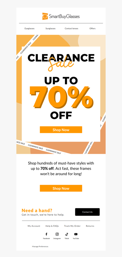 Big Clearance Savings: Up to 70% Off