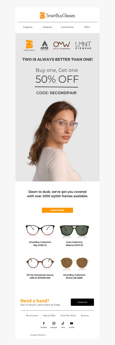 Buy One, Get One 50%