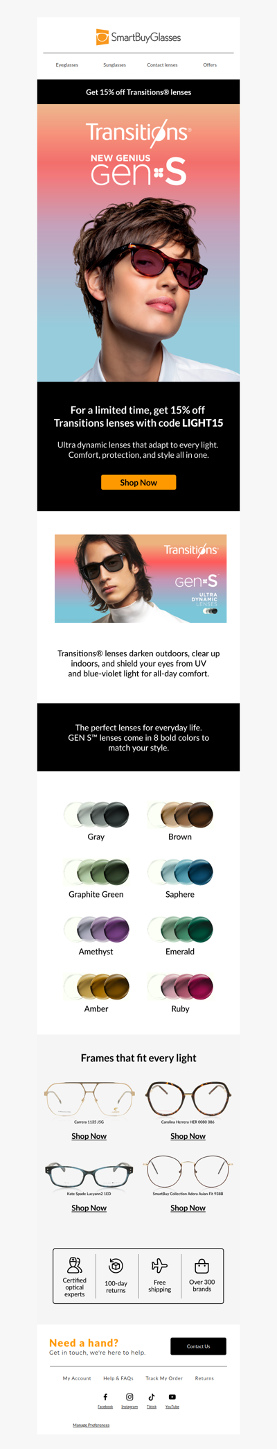 SAVE on Transitions® lenses