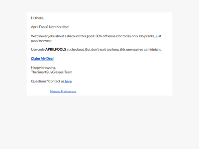 Lenses for Less? No Joke.