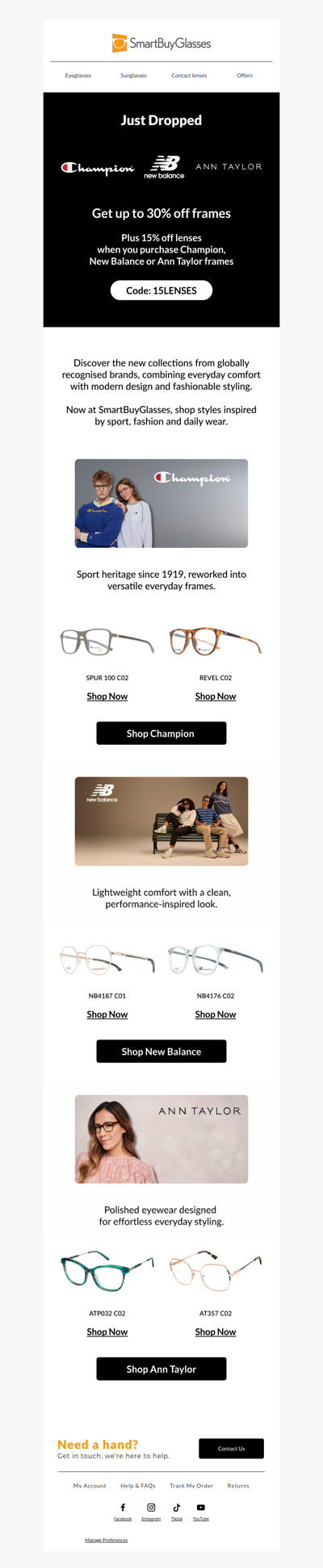 Champion, New Balance, and Ann Taylor have landed