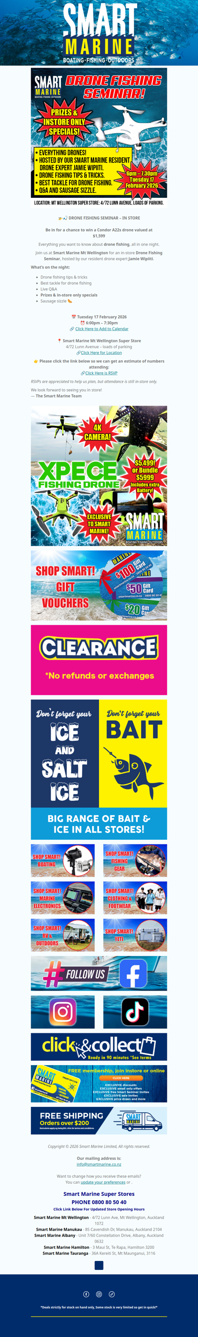 Reminder: Drone Fishing Seminar. Chance to win a Drone!! – In Store Feb 17