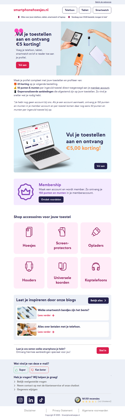 Ontvang €5 korting op je volgende aankoop!