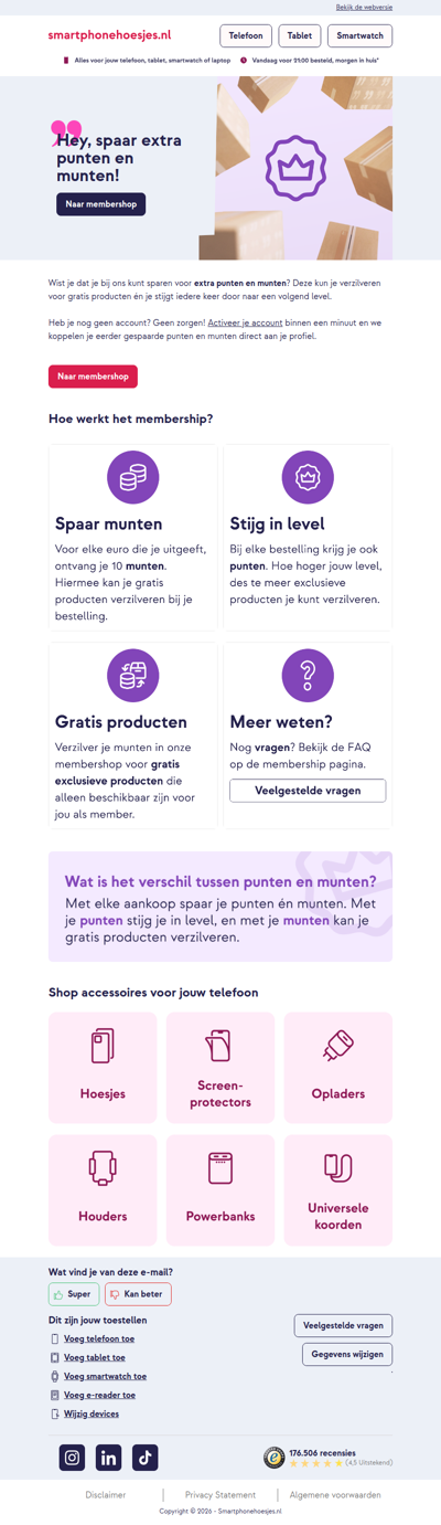 Spaar extra punten en munten! 💜