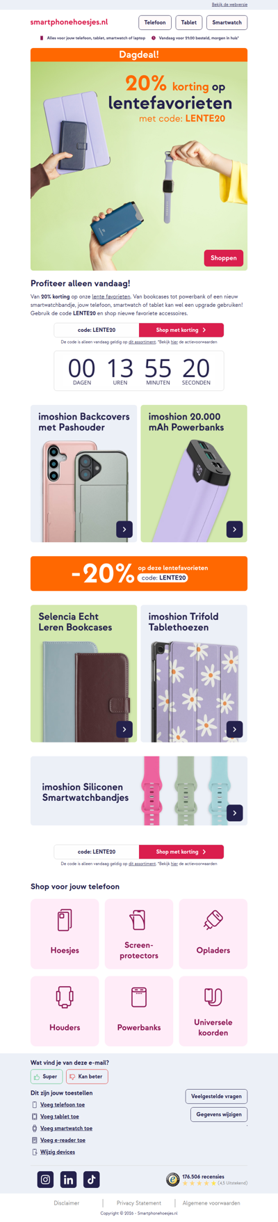 Dagdeal: 20% korting op lente favorieten!