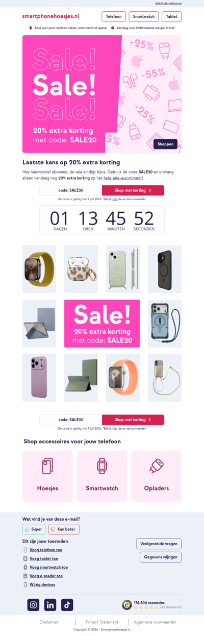 Laatste kans: 20% extra korting ⏰