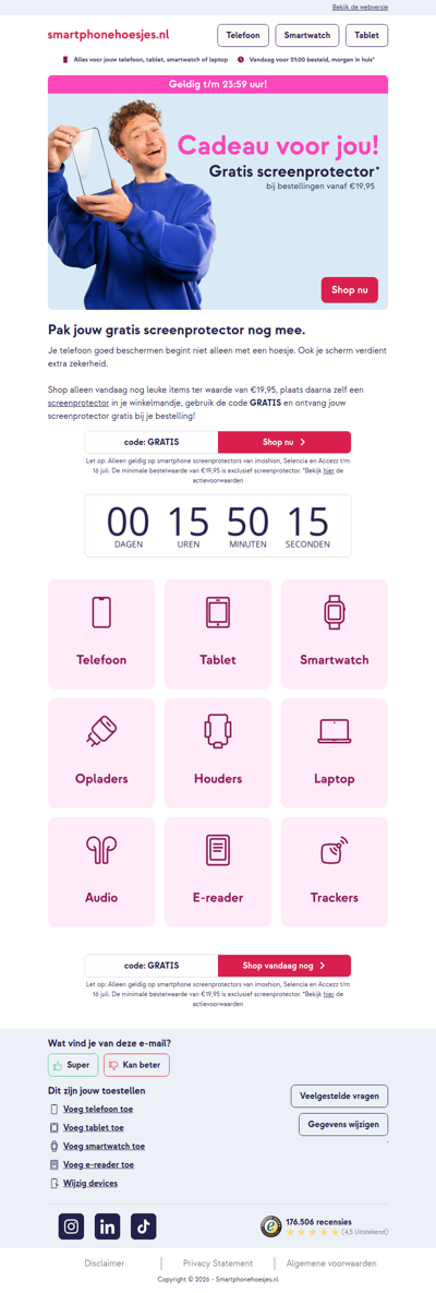 Alleen vandaag nog: gratis screenprotector 🤩