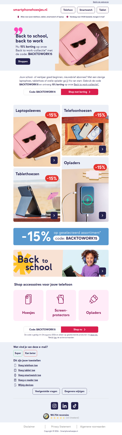 15% korting staat nog voor je klaar! 😍