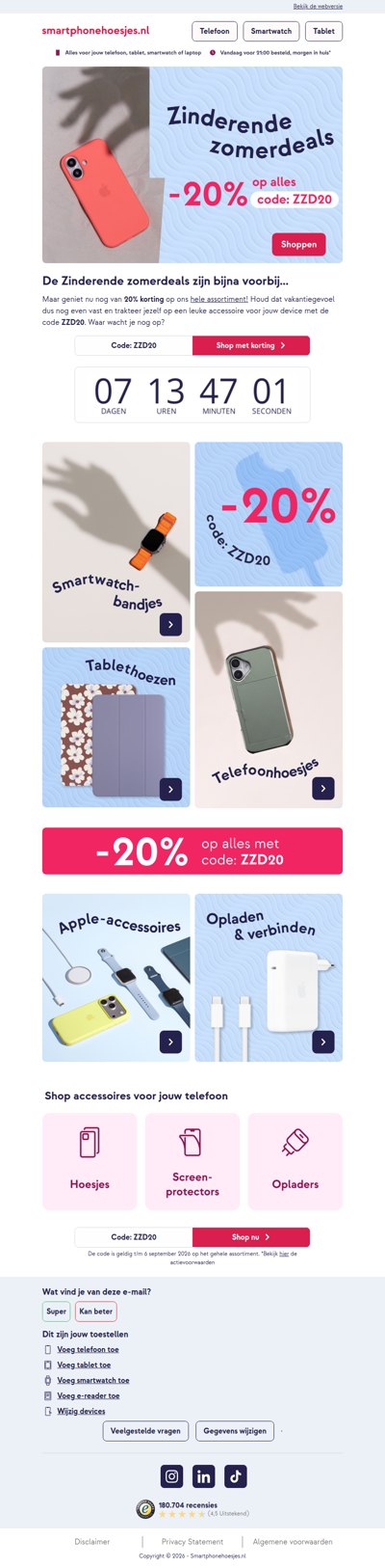 Nog 1 week Zinderende zomerdeals! ⏰
