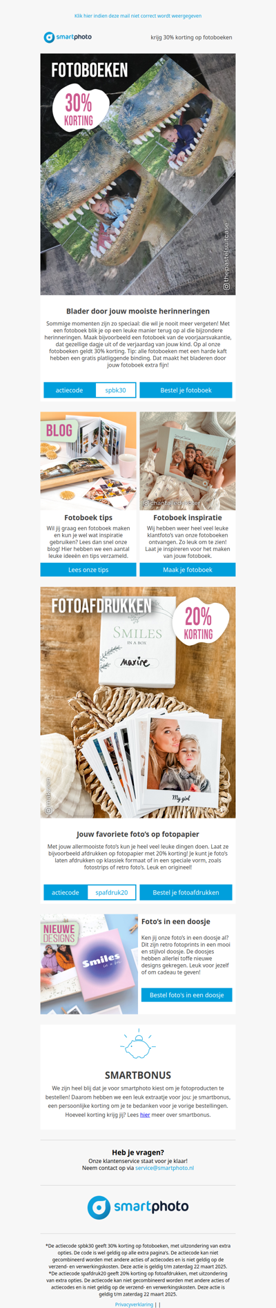 krijg 30% korting op fotoboeken