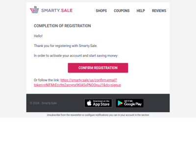 📧Complete the registration on Smarty.Sale