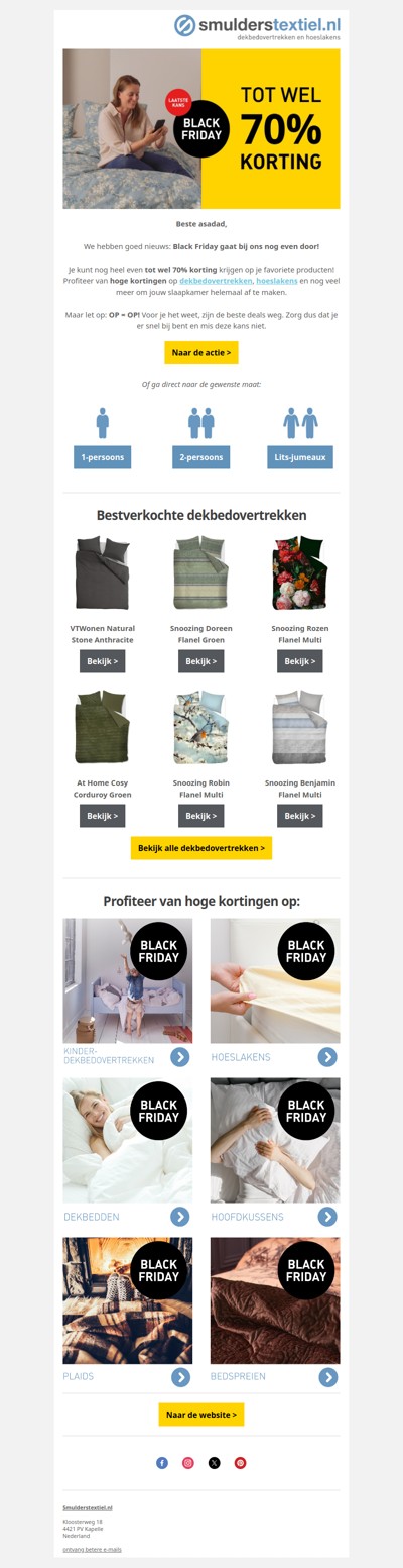 📢 Laatste kans! tot 70% korting op beddengoed